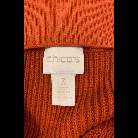 Chico's 3 sz 1X sz 14-16 Beautiful Rust colored Spicy Orange Sweater - Picture 2 of 7